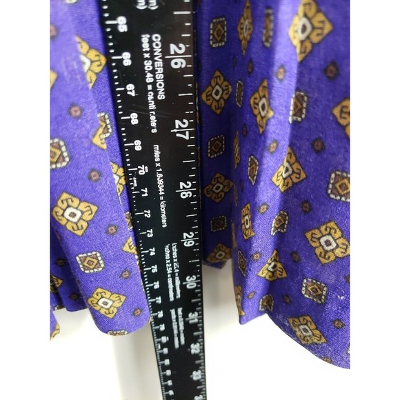 Via Sant Andrea  Womens 12 Petite Vintage 80's Jacket & Skirt Set Gold Purple - Picture 10 of 16